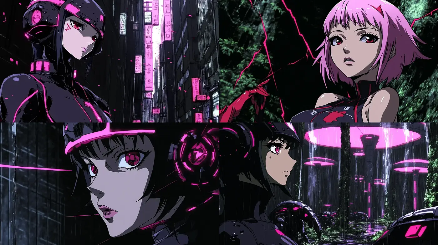 Neon-Noir Cyberpunk Dreamscape: A Homage to Dystopian Aesthetics - Midjourney sref style