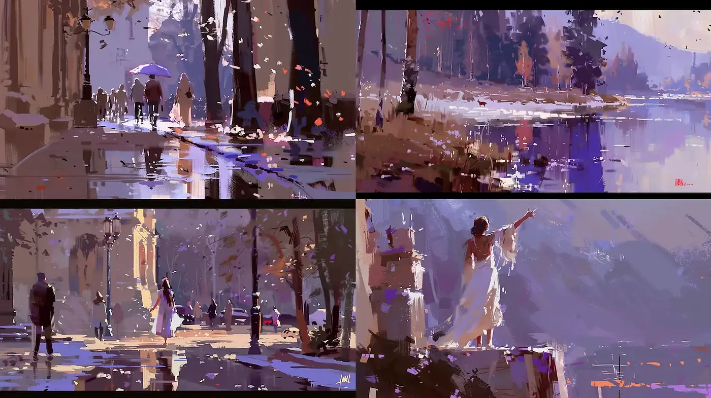 Serene and Dreamy Expressions of Nature and Life in a Painterly Style - Midjourney sref style