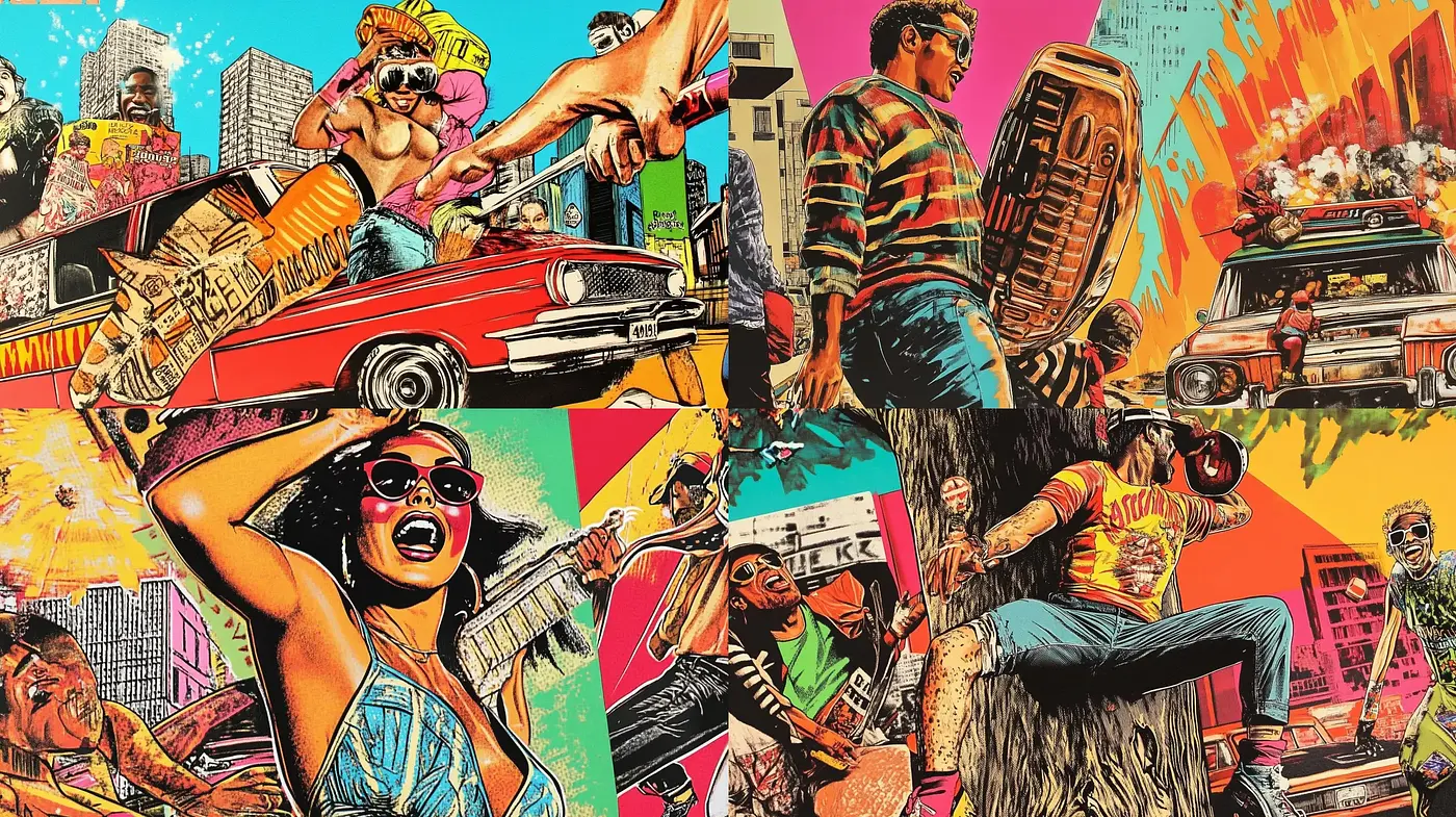 Energetic Retro Comic Book Extravaganza - Midjourney sref style
