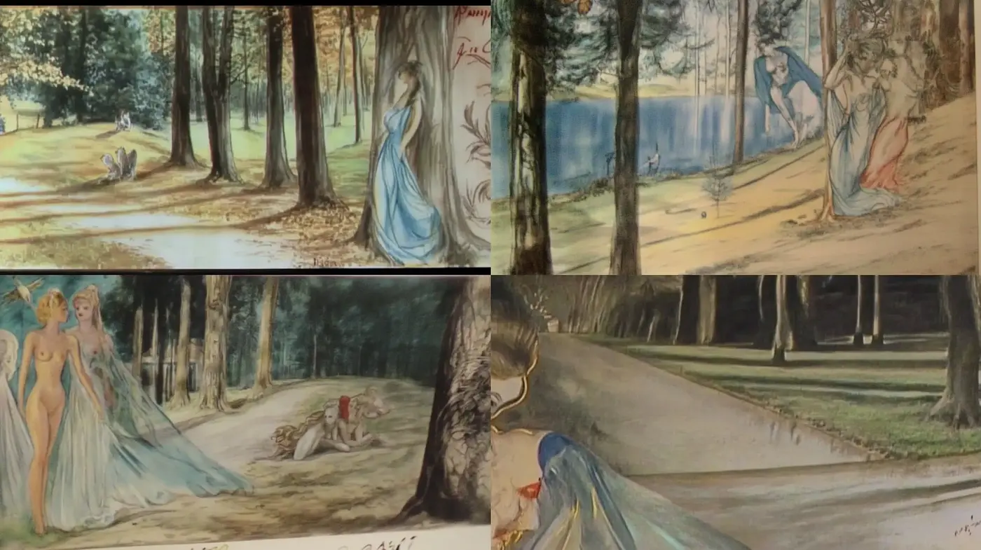Ethereal Dreamscapes in Dusky Watercolor Tones - Midjourney sref style