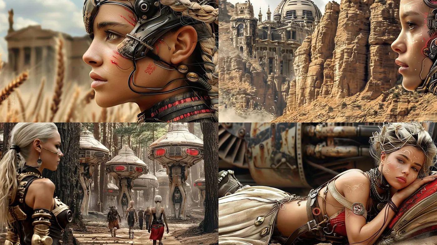 Echoes of Retrofuturism and Nostalgia: A Study in Sepia Tones and Dreamy Textures - Midjourney sref style