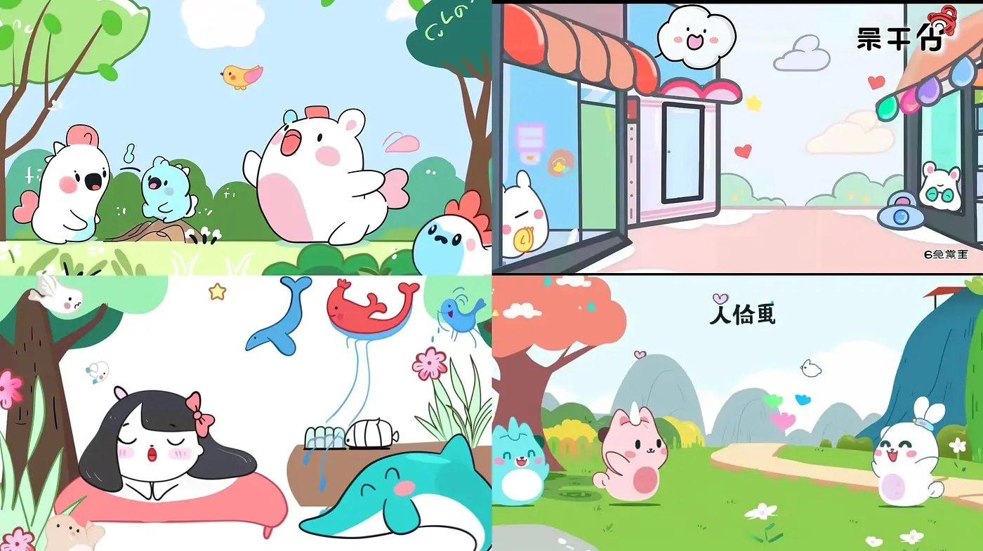 Cheerful Pastel Storybook Harmony - Midjourney sref style