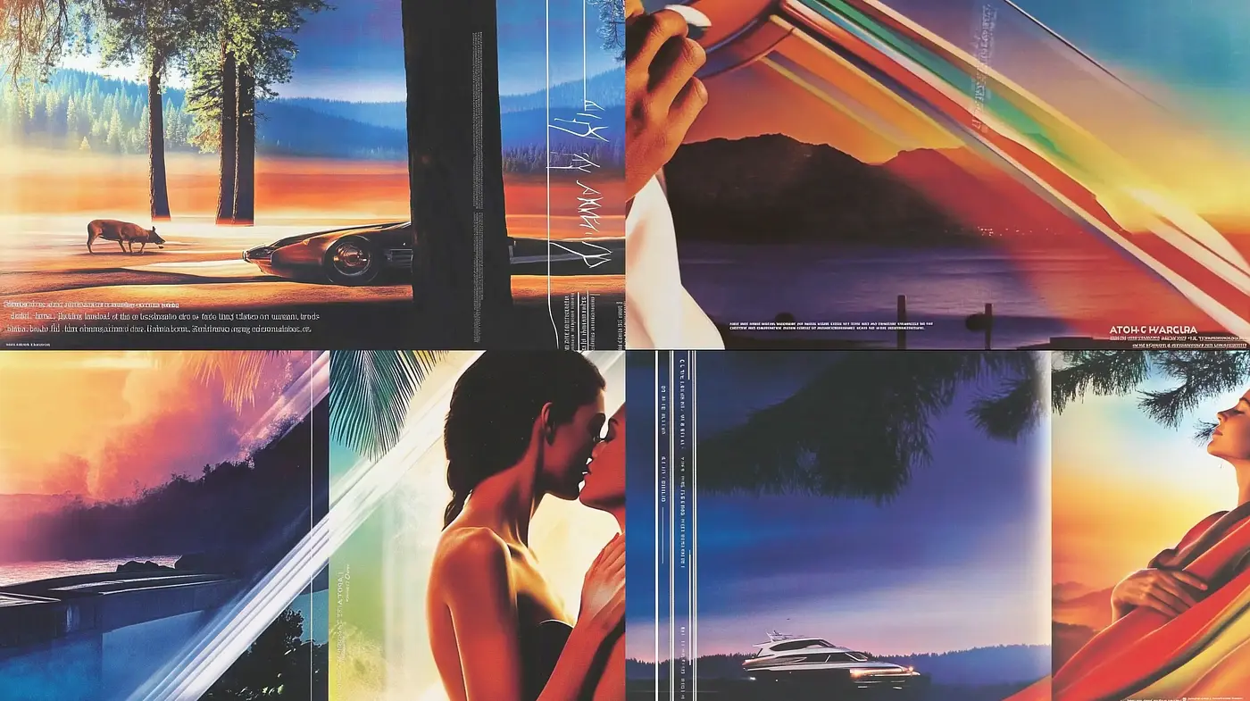 Spectral Horizon: A Fusion of Vibrance and Retro-Futurism - Midjourney sref style