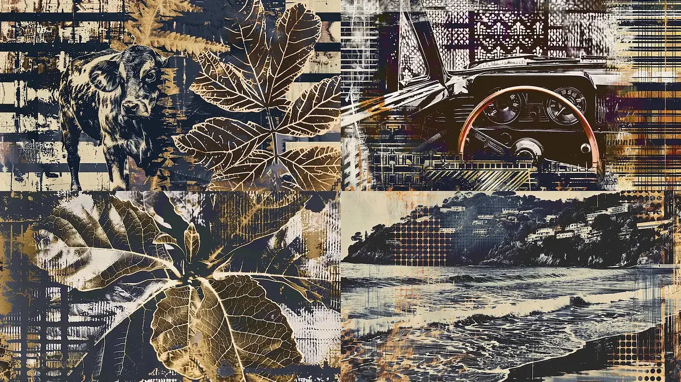 Exploration of Nature and Nostalgia through Textural Artistry - Midjourney sref style