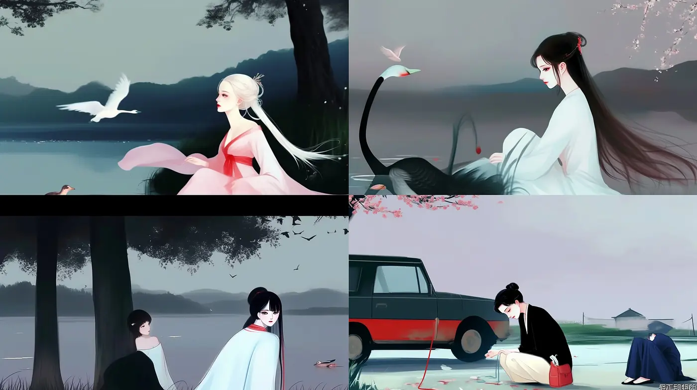 Ethereal Serenity: A Harmonious Blend of Eastern Influences and Pastel Storytelling - Midjourney sref style