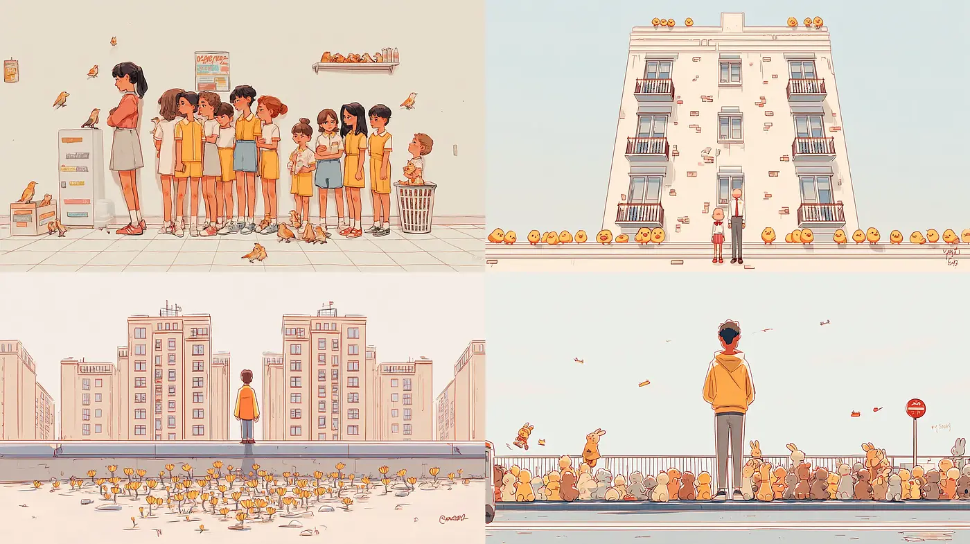 Charming, whimsical illustrations with a playful essence - Midjourney sref style