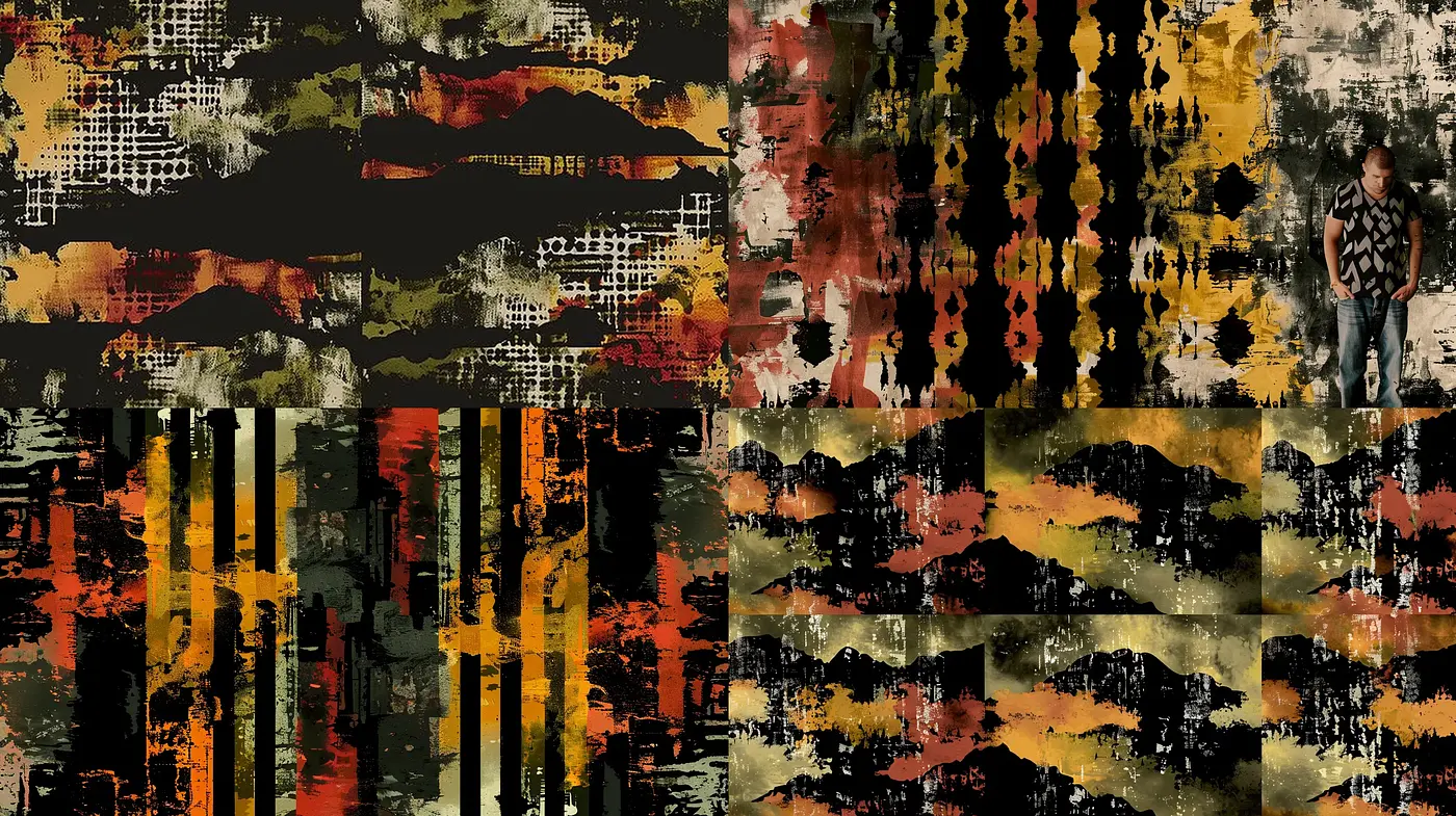 Abstract Dystopian Urban Tapestry - Midjourney sref style