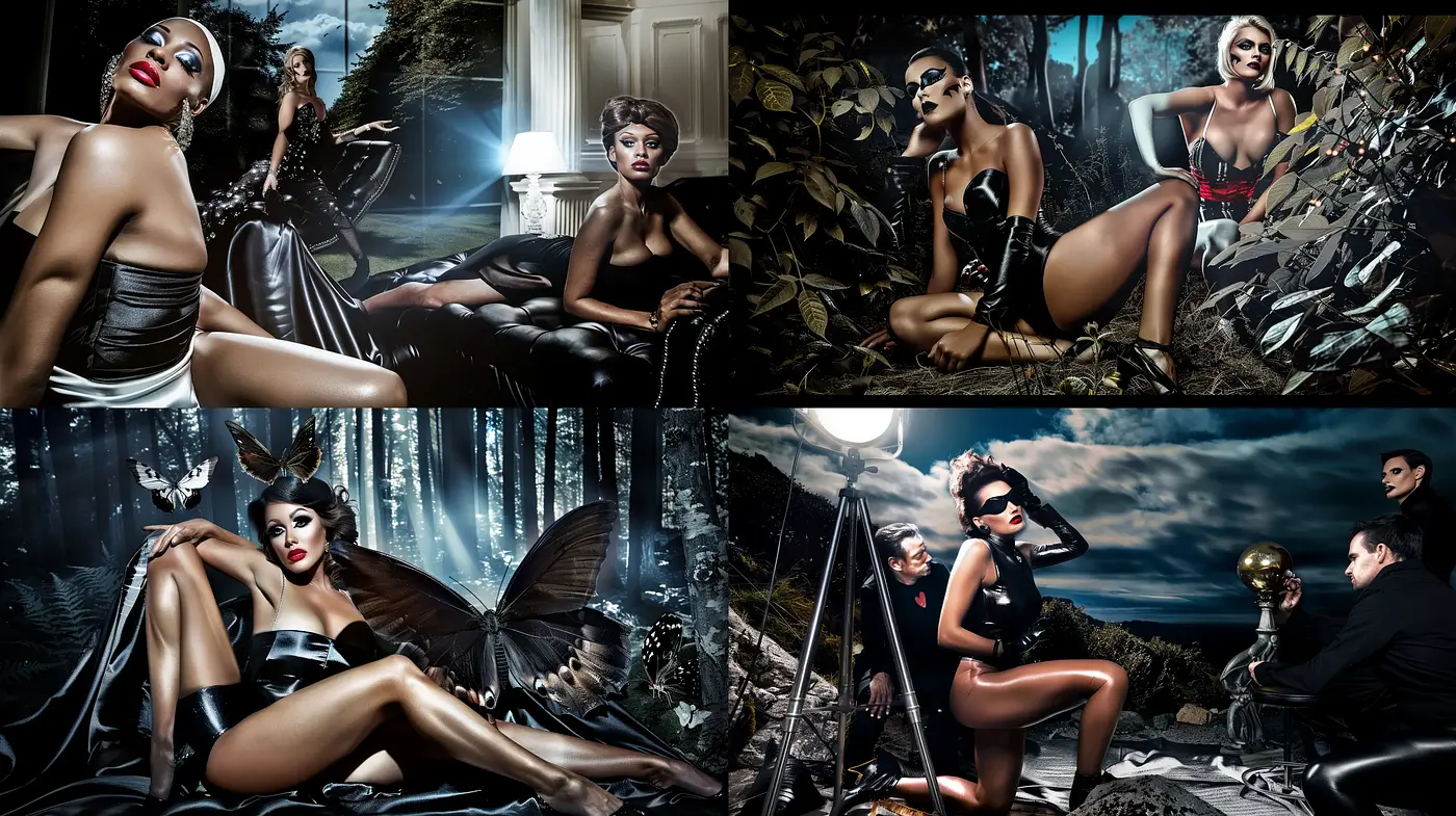 Glamorous Cinematic Dreamscapes with Surrealist Touch - Midjourney sref style