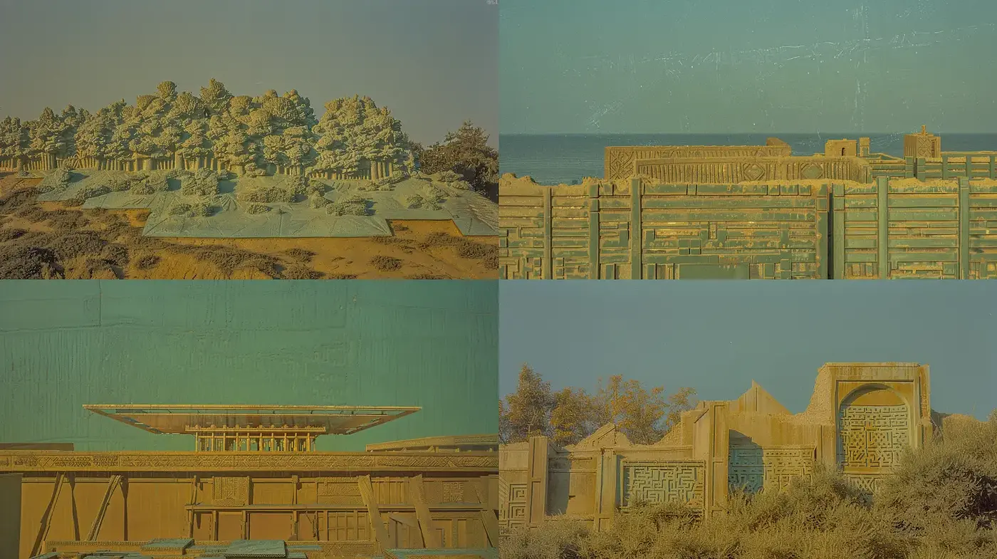 Architectural Serenity with Muted Earthy Tones - Midjourney sref style