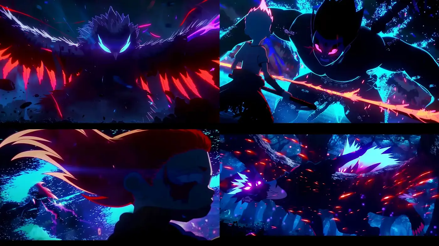 Neon Clash Visions: A Cyberpunk Anime-Inspired Journey - Midjourney sref style