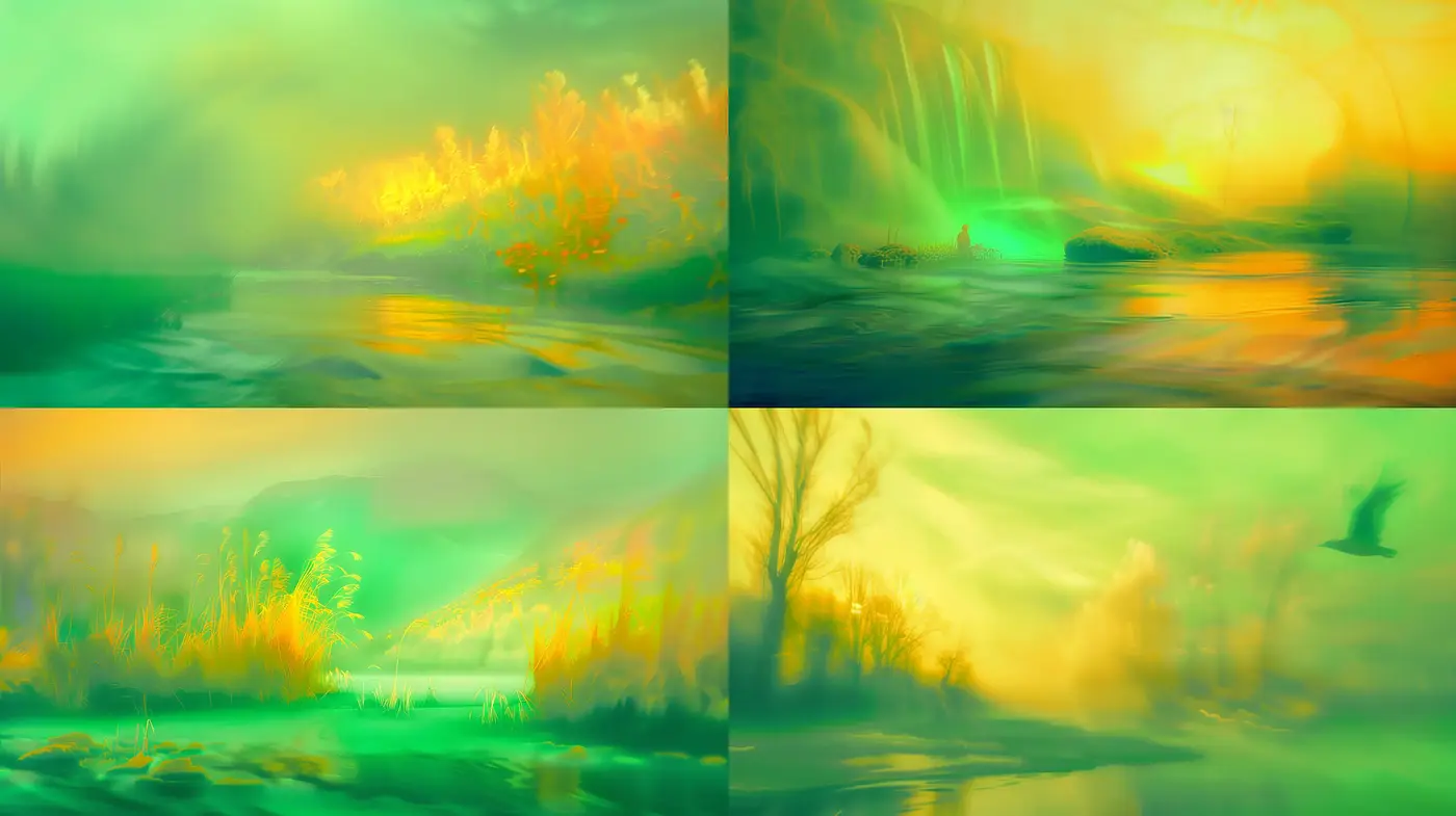 Ethereal Dreamscape in Vivid Watercolor Hues - Midjourney sref style