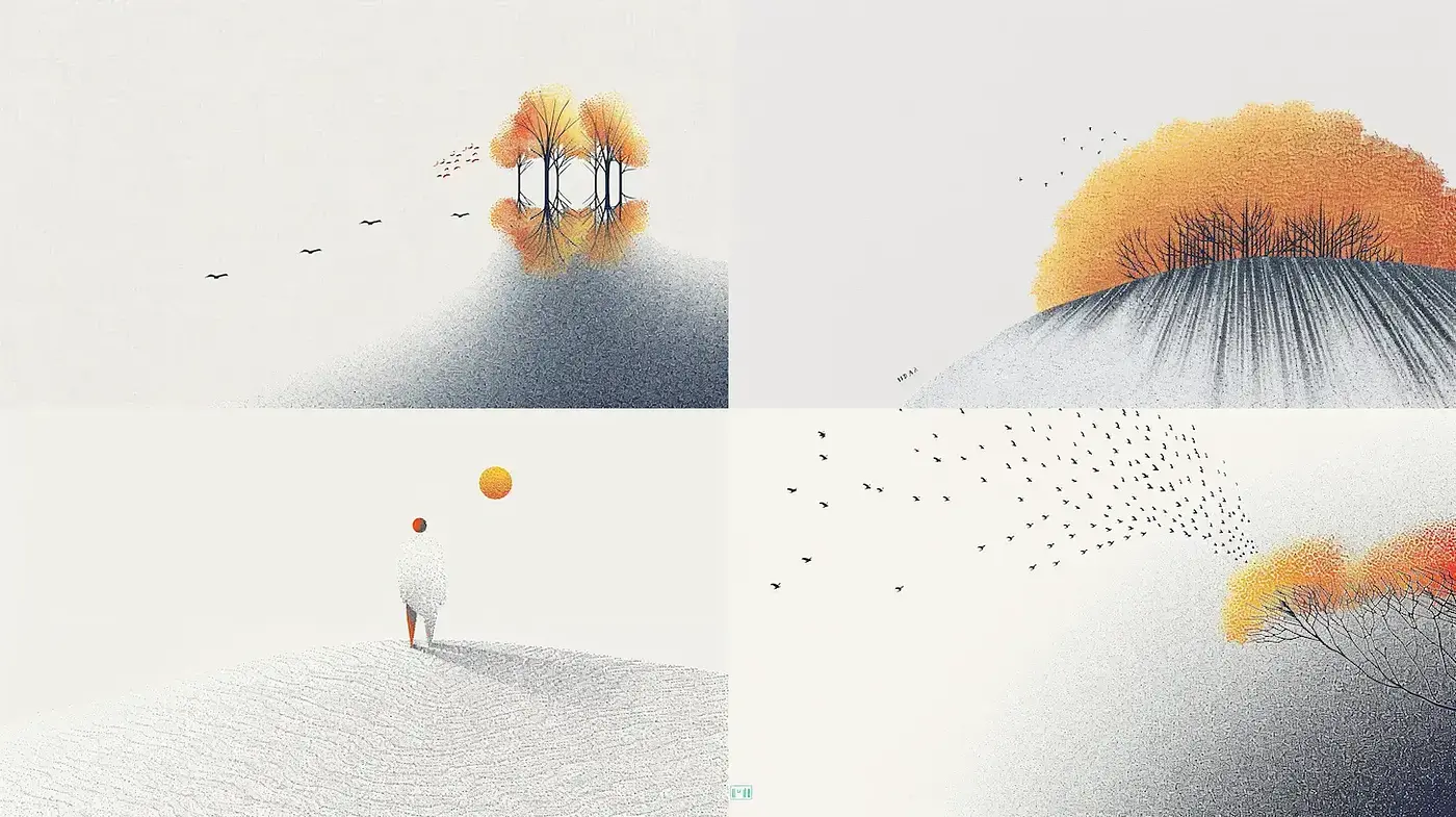 Translucent Serenity with Organic Shapes and Soft Tones - Midjourney sref style