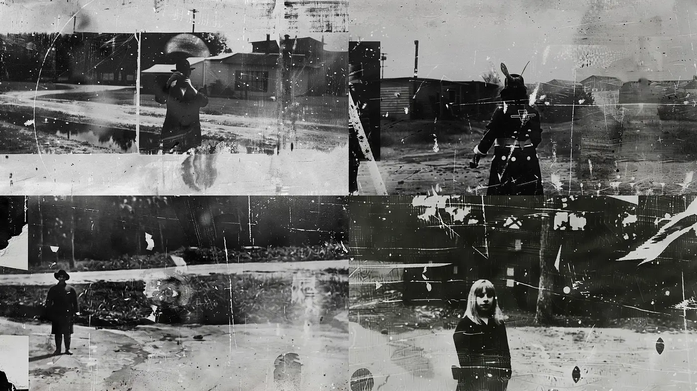 Ethereal Monochrome Blends: A Tribute to Timeless Photographic Storytelling - Midjourney sref style