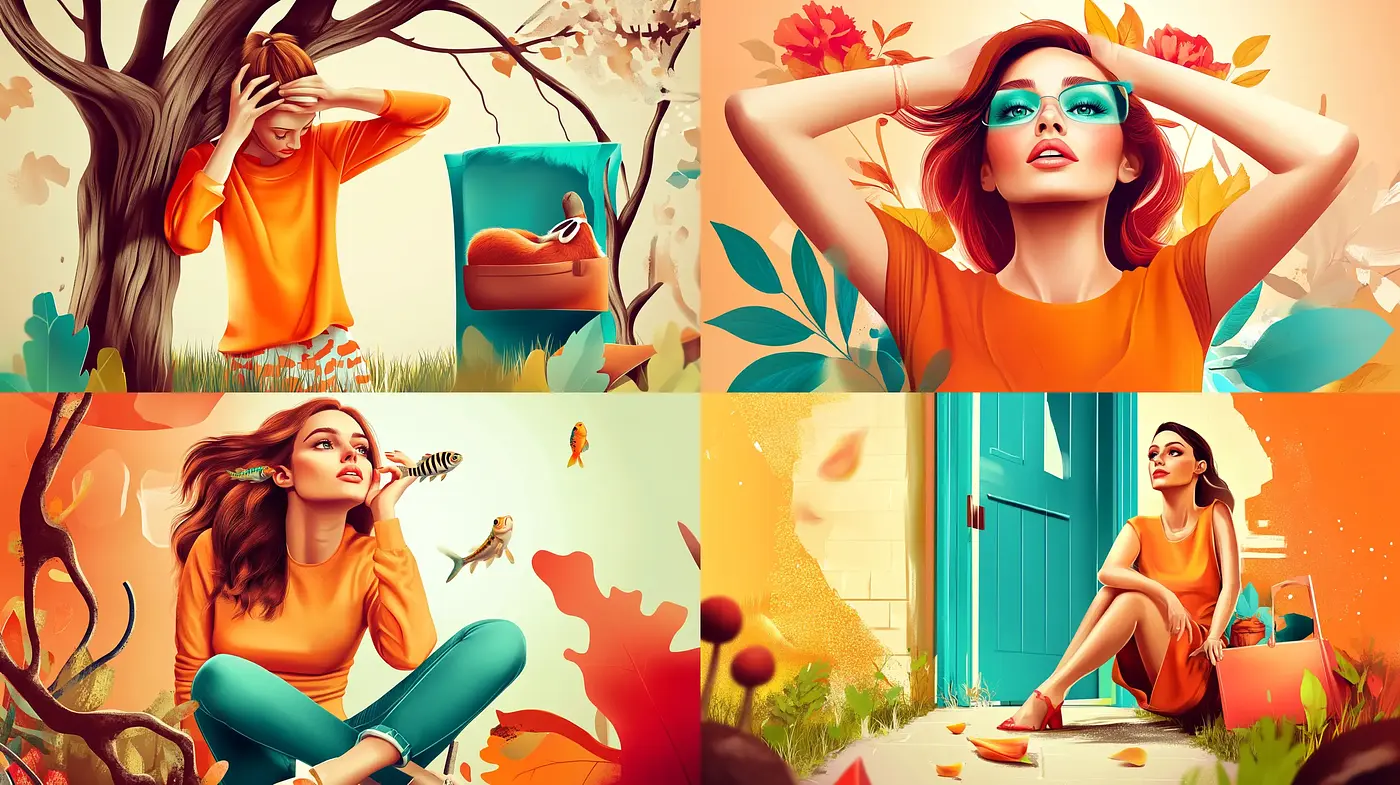 Whimsical Autumn Radiance: A Harmonious Blend of Surrealism and Digital Painting - Midjourney sref style