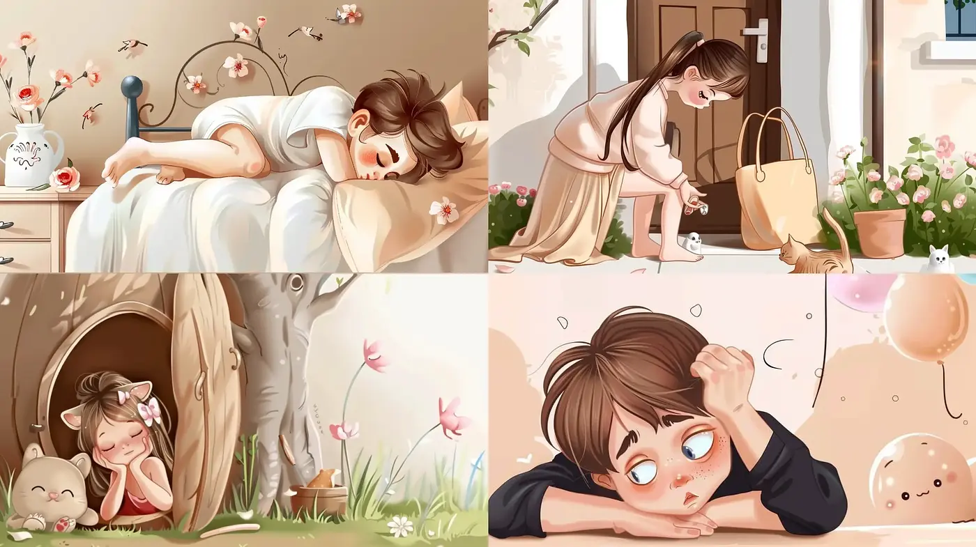 Serene Pastel Storybook Illustrations - Midjourney sref style