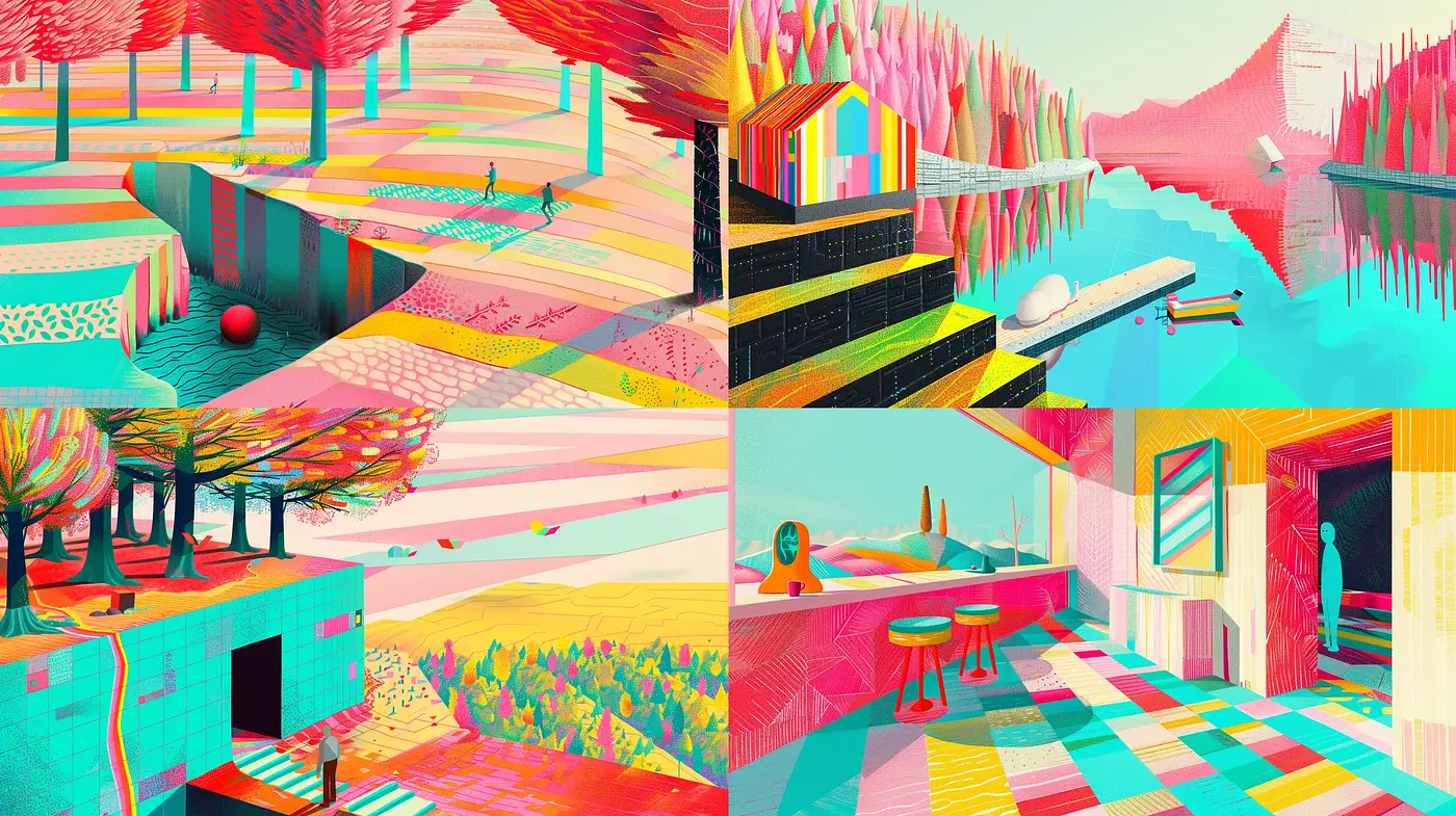 Abstract Expression of Nostalgic Landscapes with Surrealist Overtones - Midjourney sref style