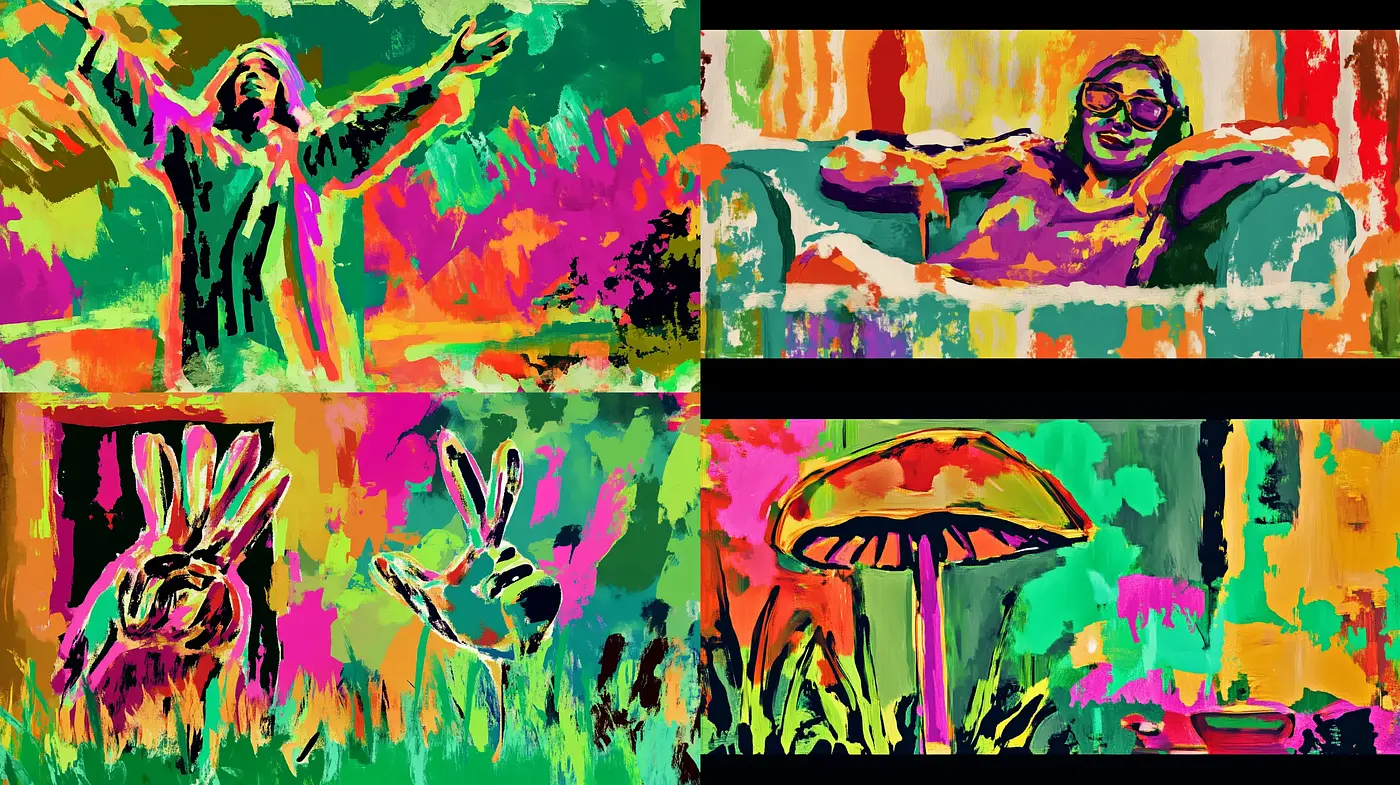 Vibrant Abstraction: A Fusion of Bold Expressionism and Pop Art - Midjourney sref style