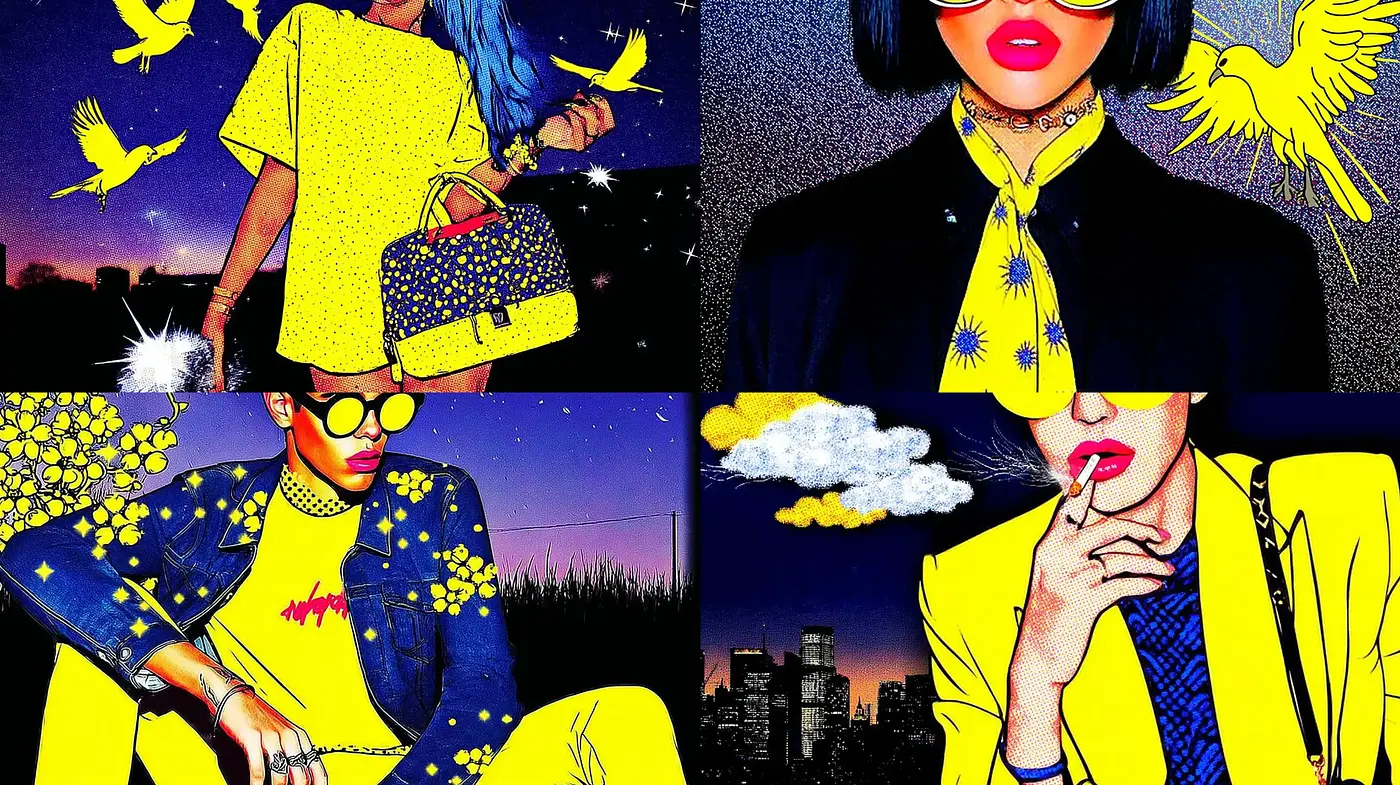 Bold and Vibrant Illustrations with a Blend of Pop Art and Urban Street Style - Midjourney sref style