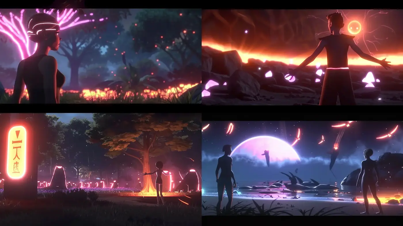 Ethereal Twilight: A Fusion of Surreal Imagery and Neon-Lit Dreams - Midjourney sref style