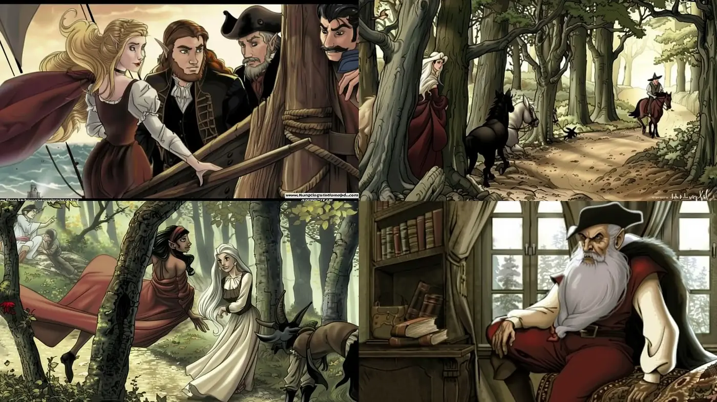 Enchanted Forest Tales: A Stylized Narrative in Earthy Hues - Midjourney sref style