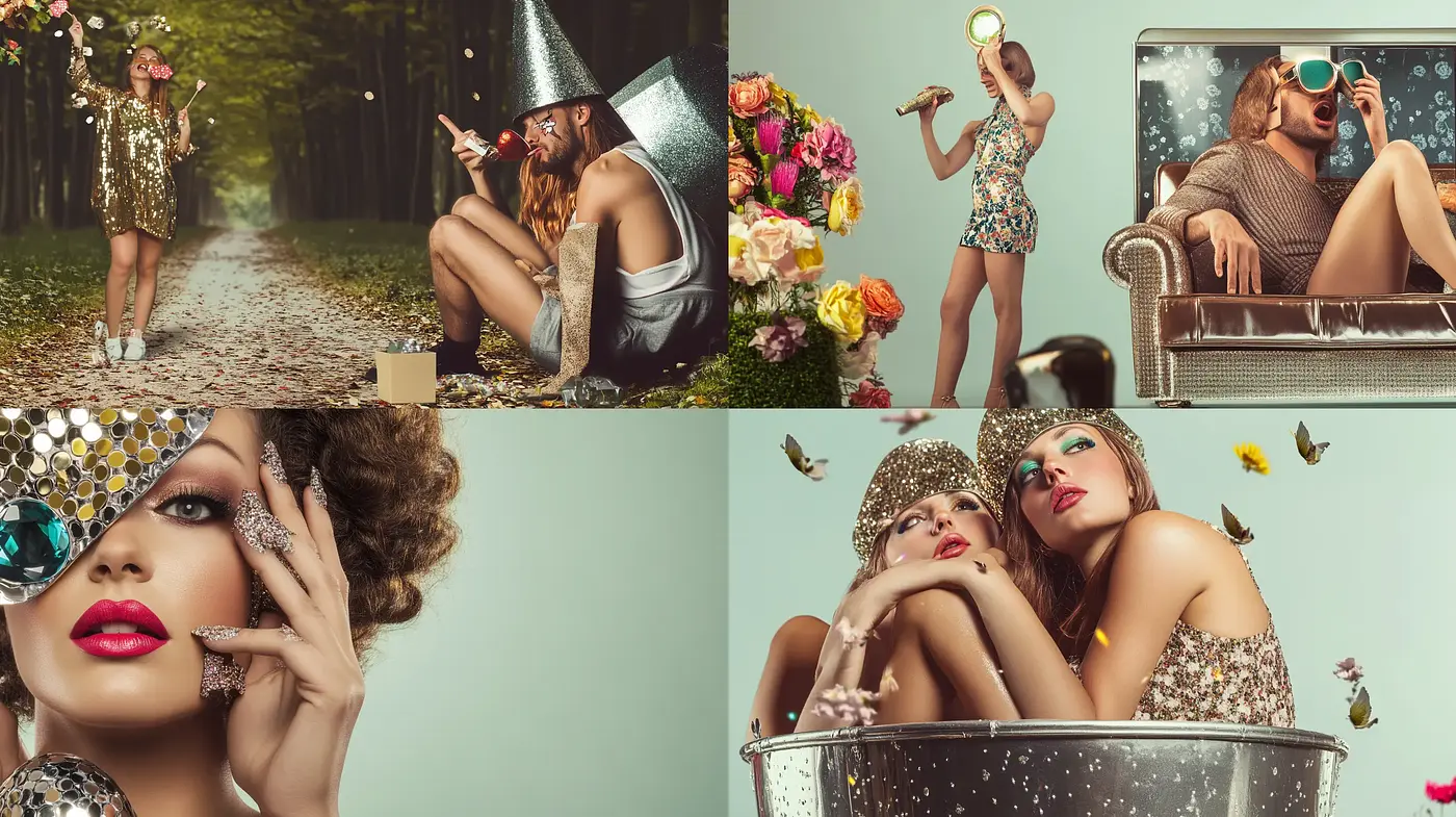 Ethereal Glamour with a Cinematic Retro Sparkle - Midjourney sref style