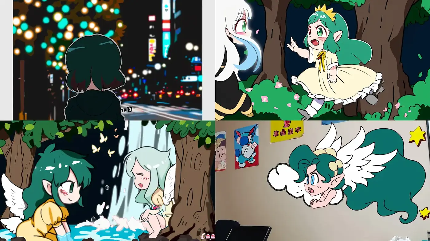 Whimsical Digital Art with Vibrant Colors and Playful Characters - Midjourney sref style