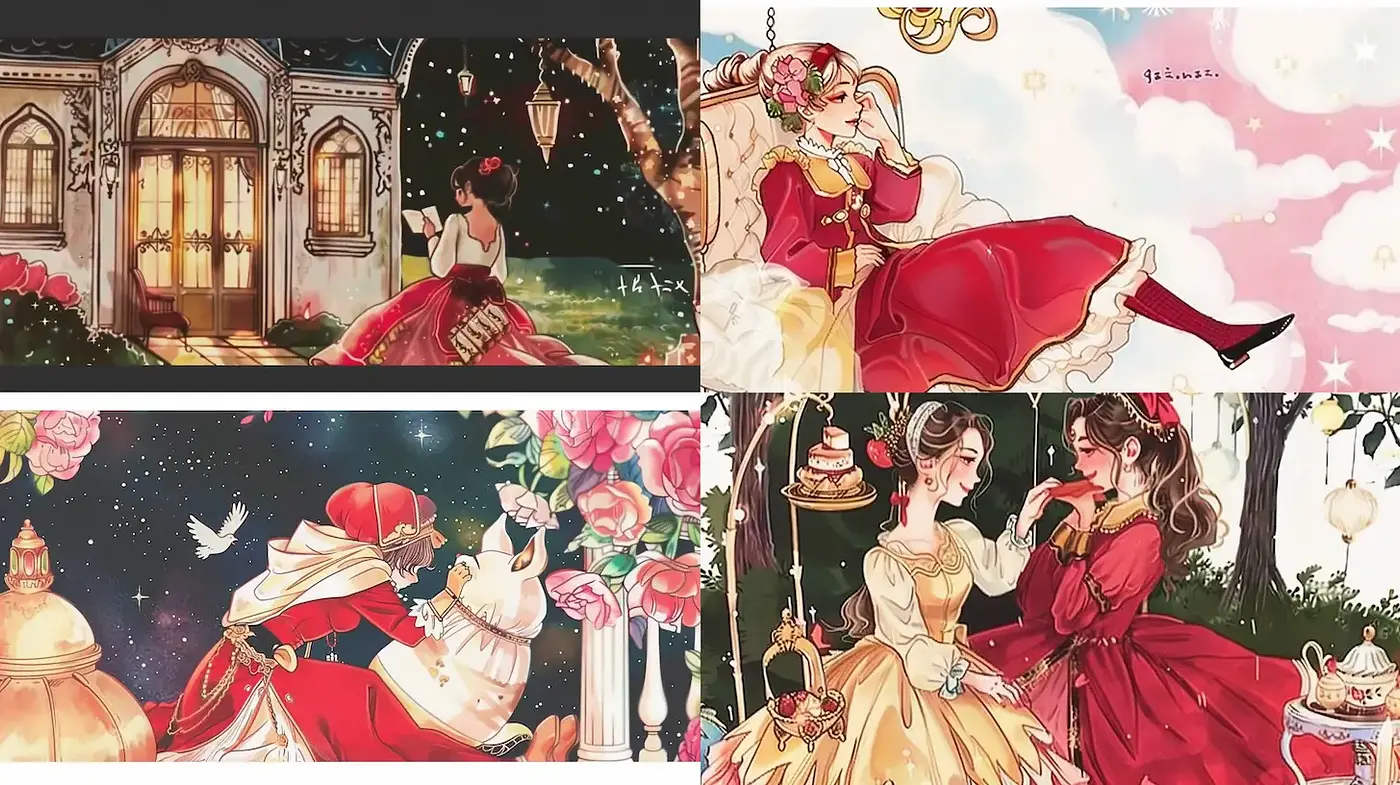 Charming and Whimsical Illustrations with a Touch of Romanticism and Fairytale Vibes - Midjourney sref style