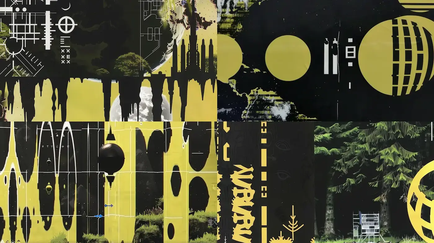 Striking Fusion of Modern Graphic Design with Nature Aesthetics - Midjourney sref style