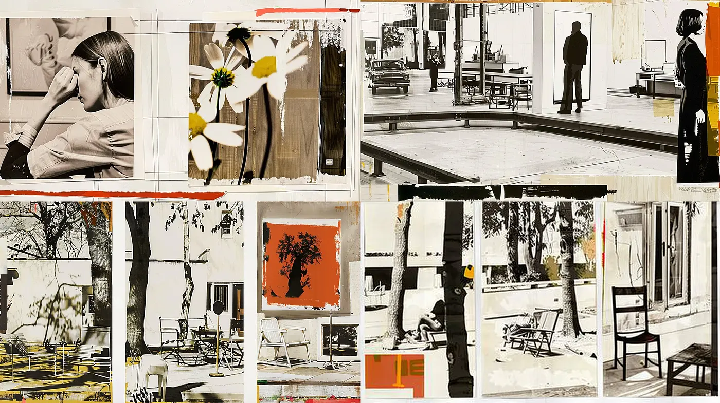 Consistent Vintage Abstraction: A Study in Sepia Tones and Rough Textures - Midjourney sref style