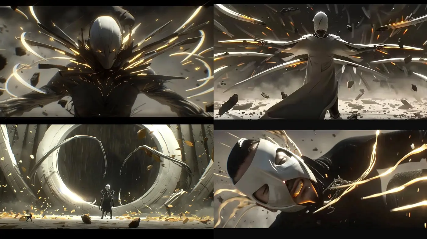 Dynamic Cinematic Illustration with a Stylized Sci-fi Ambience - Midjourney sref style