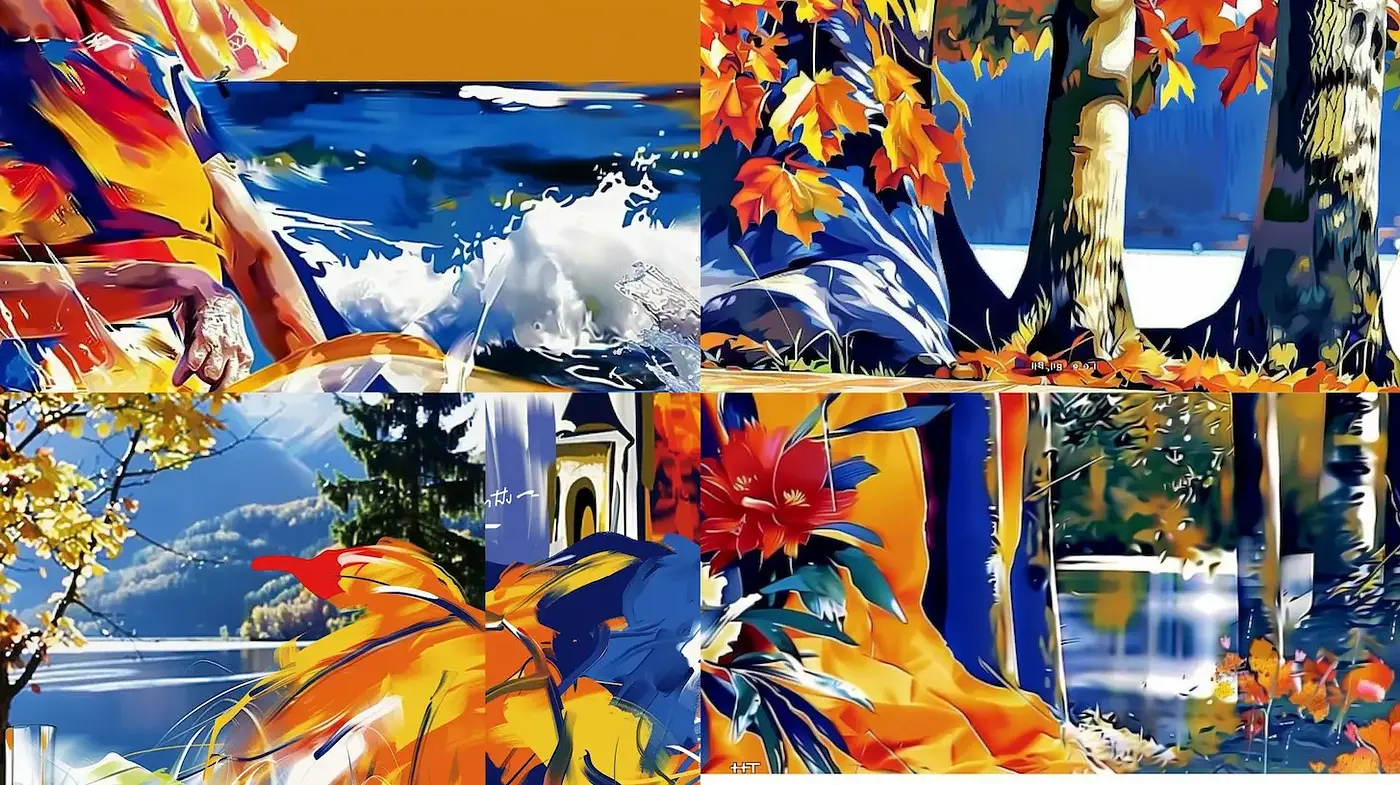 Vibrant Nature-Inspired Vibes with Bold Textures - Midjourney sref style