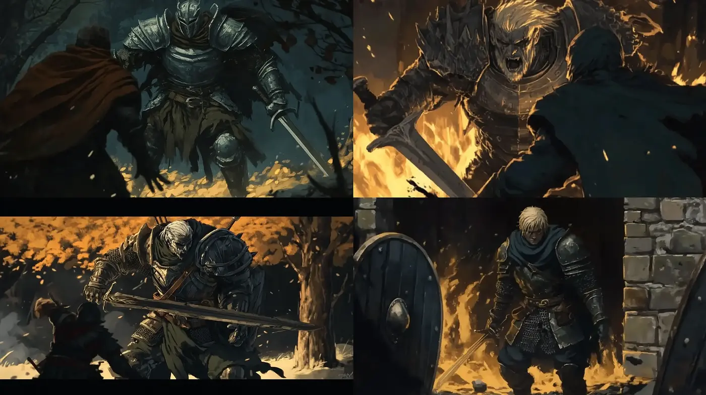 Epic Dark Fantasy Tableaus with a Cinematic Flair - Midjourney sref style