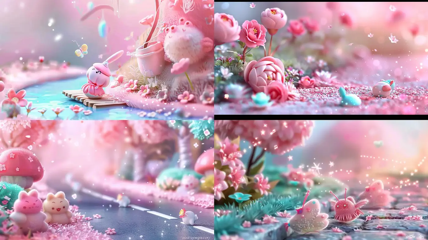 Fantasy Pastel Wonderland with Surrealist Elements - Midjourney sref style