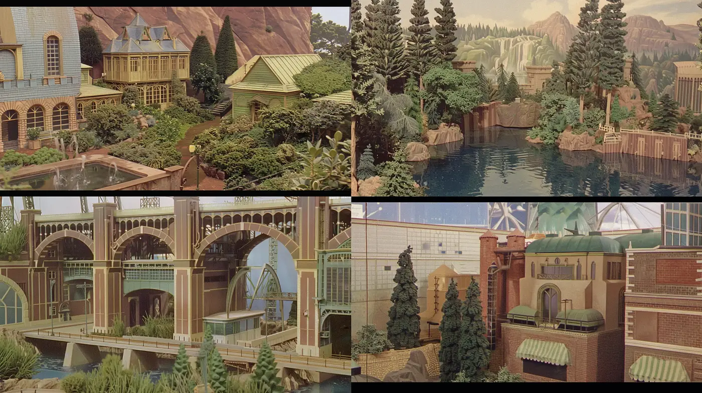 Consistent Botanical Elegance in Lush Architectural Vistas - Midjourney sref style