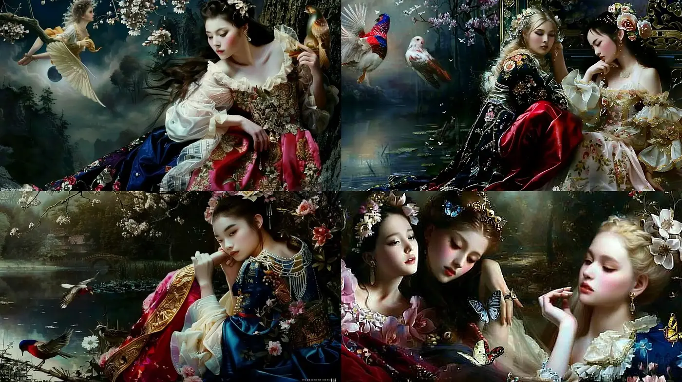 Baroque Reverie: Opulent Textures and Dramatic Lighting - Midjourney sref style