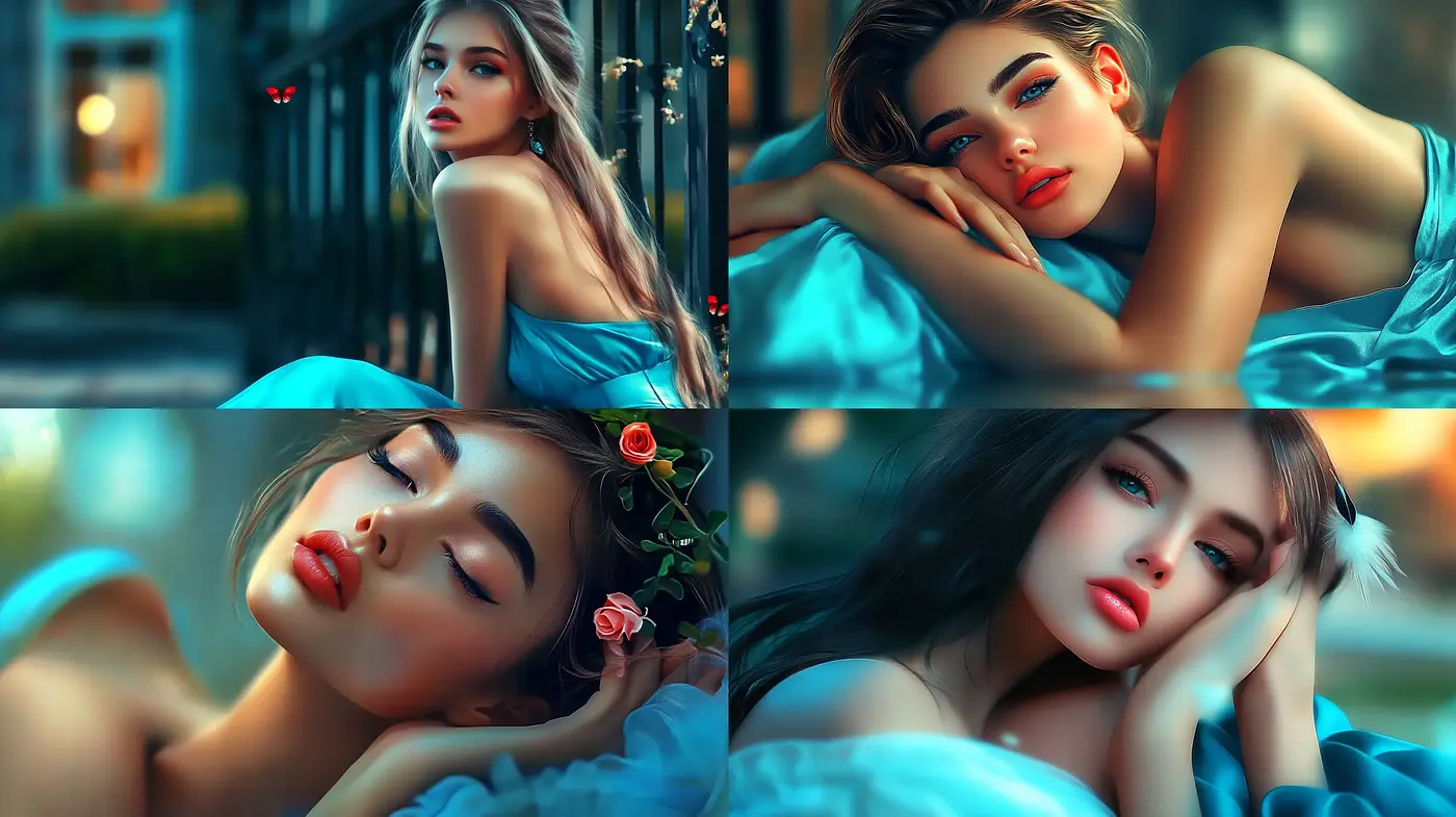 Ethereal Blue Dreamscape in Photorealistic Serenity - Midjourney sref style