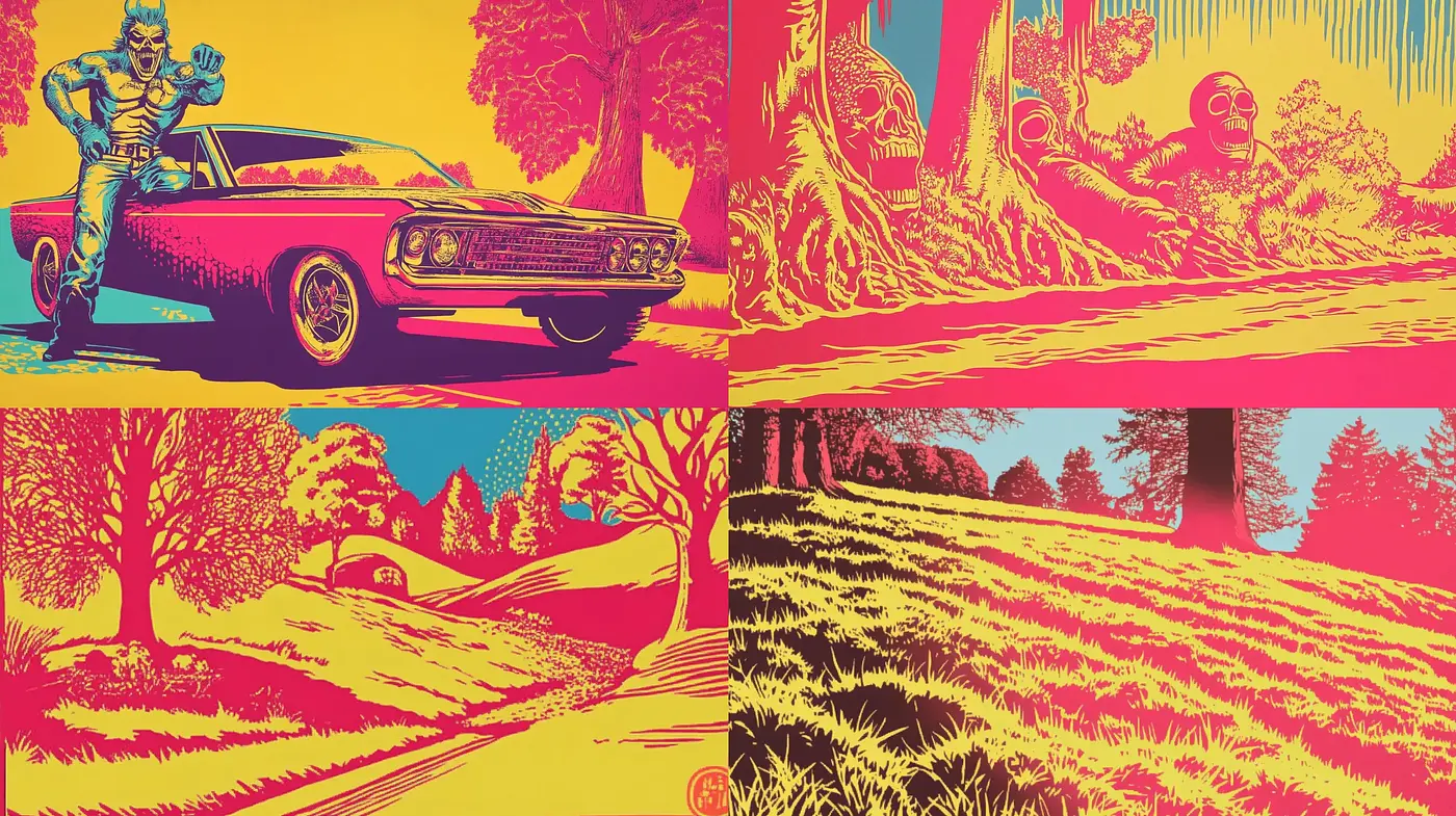 Bold Pop Art Fusion with Retro Comic Book Flair - Midjourney sref style