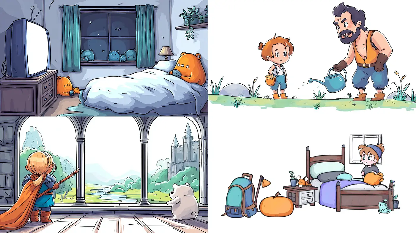 Playful and Whimsical Cartoon Aesthetic with Soft Colors - Midjourney sref style