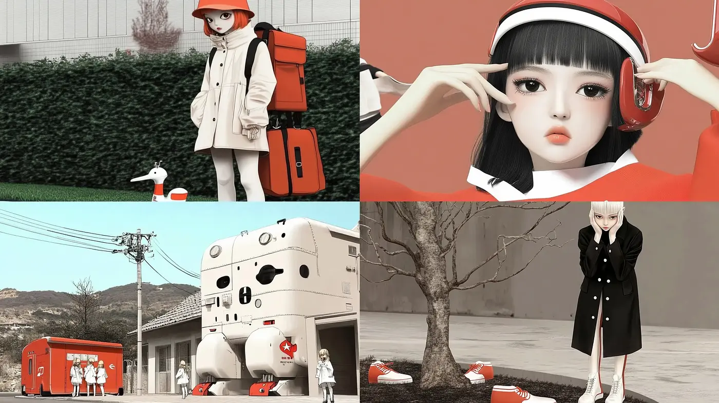 Sepia-Saturated Dreamscape with Hyper-Realistic and Anime Fusion - Midjourney sref style