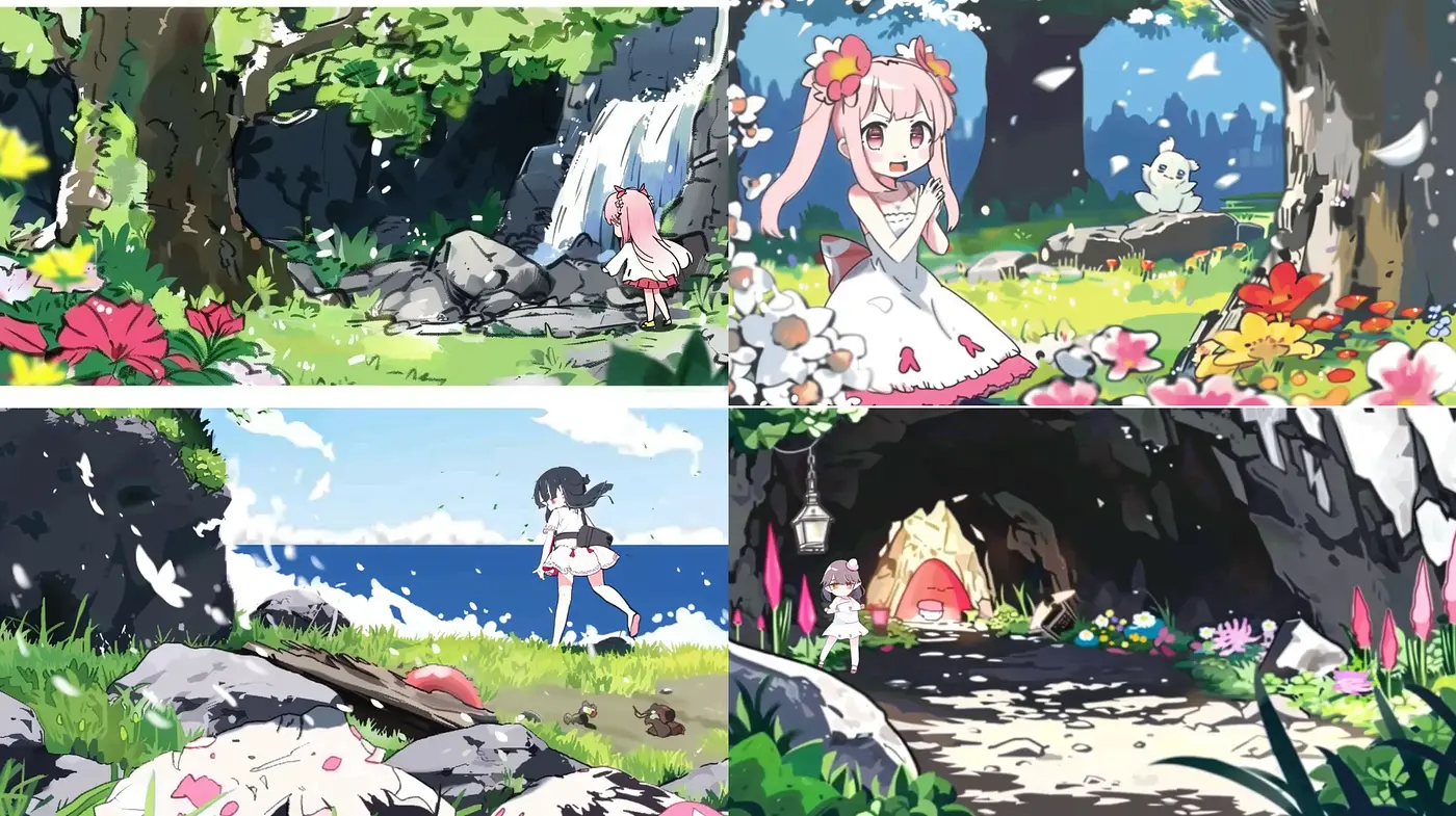 Lush Anime-Inspired Pastoral Scenes with Vibrant Storybook Aesthetics - Midjourney sref style
