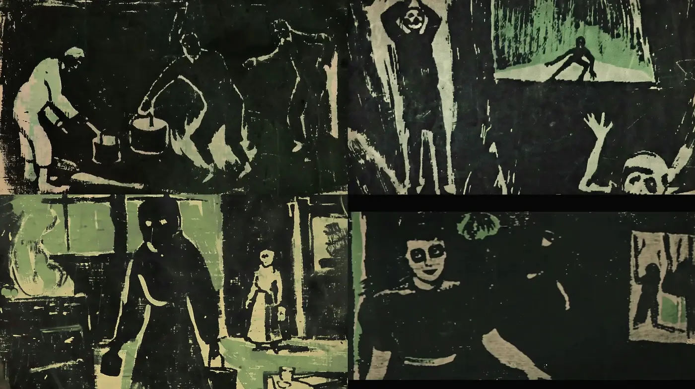 Abstract Expressionist's Cinematic Nocturne - Midjourney sref style