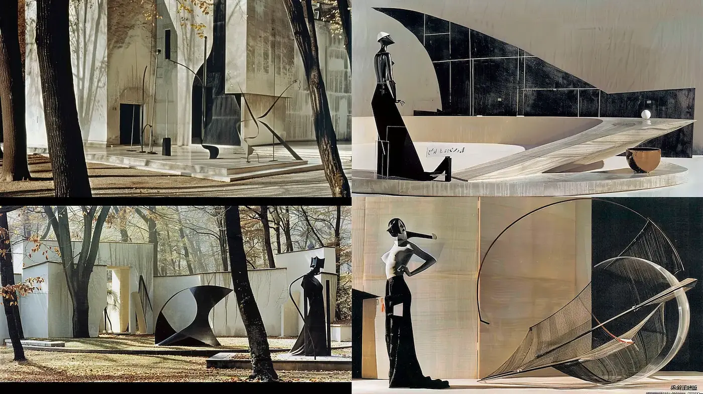 Elegant and Minimalist Architectural Expressions with a Touch of Abstract Sculpture - Midjourney sref style