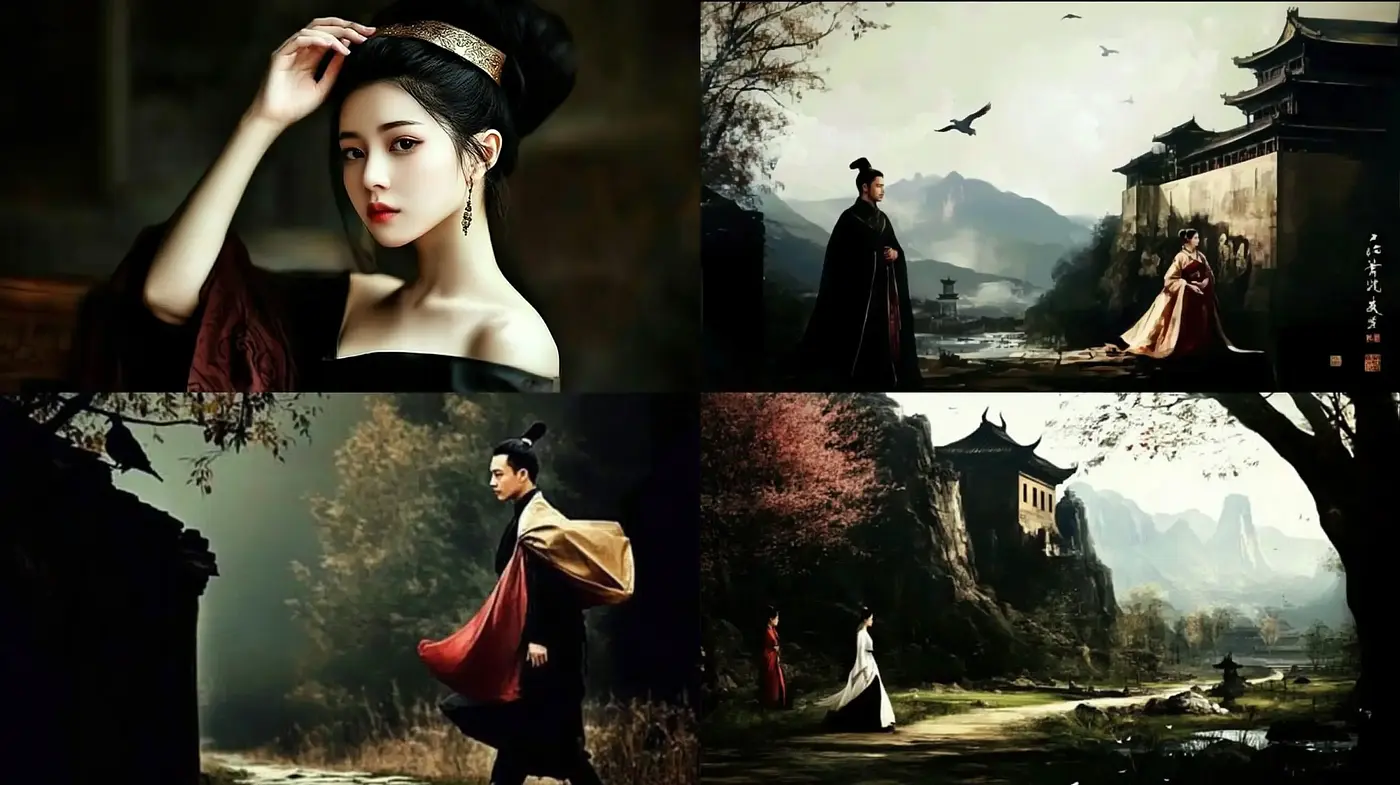 Ethereal Ancient Eastern Elegance with a Cinematic Hue - Midjourney sref style