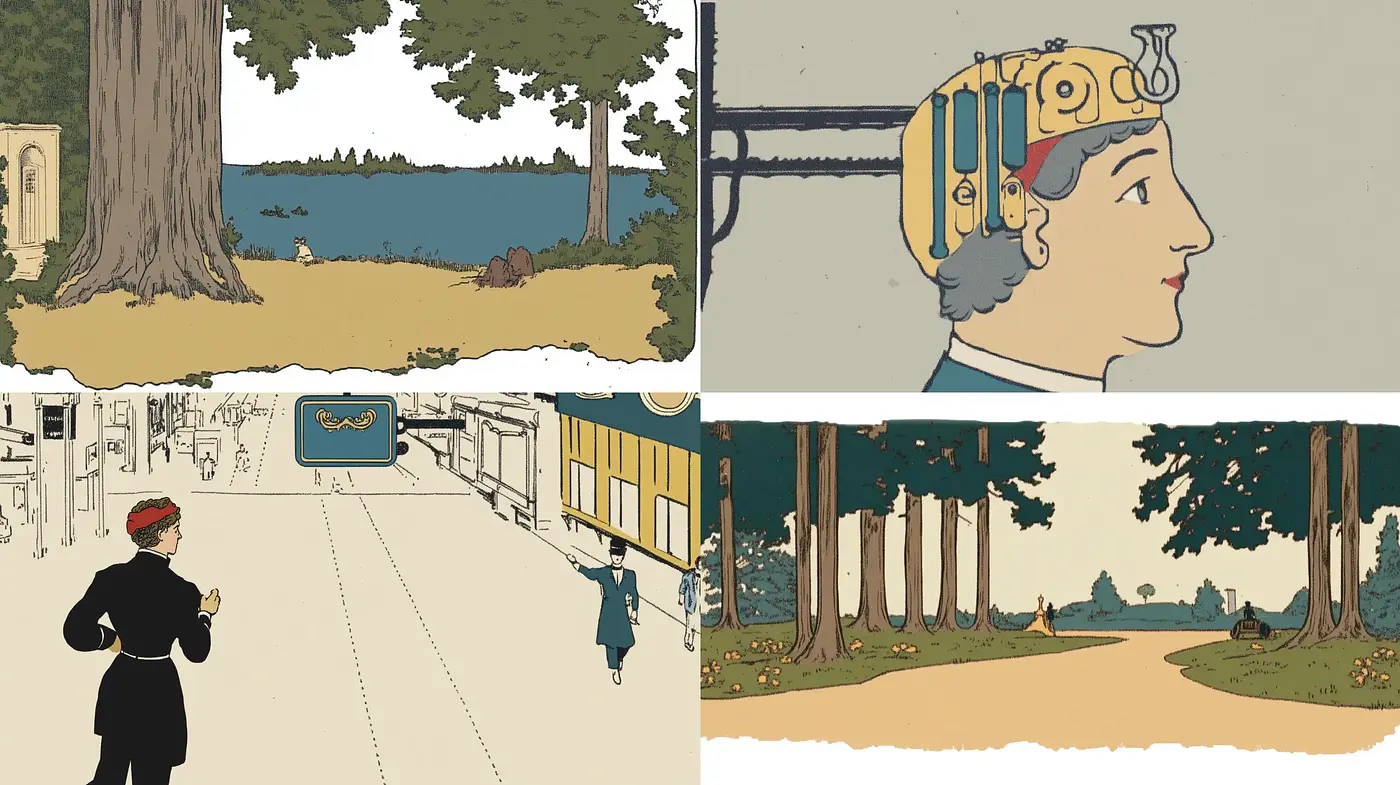 Timeless Serenity with a Modernist Graphic Novel Flair - Midjourney sref style
