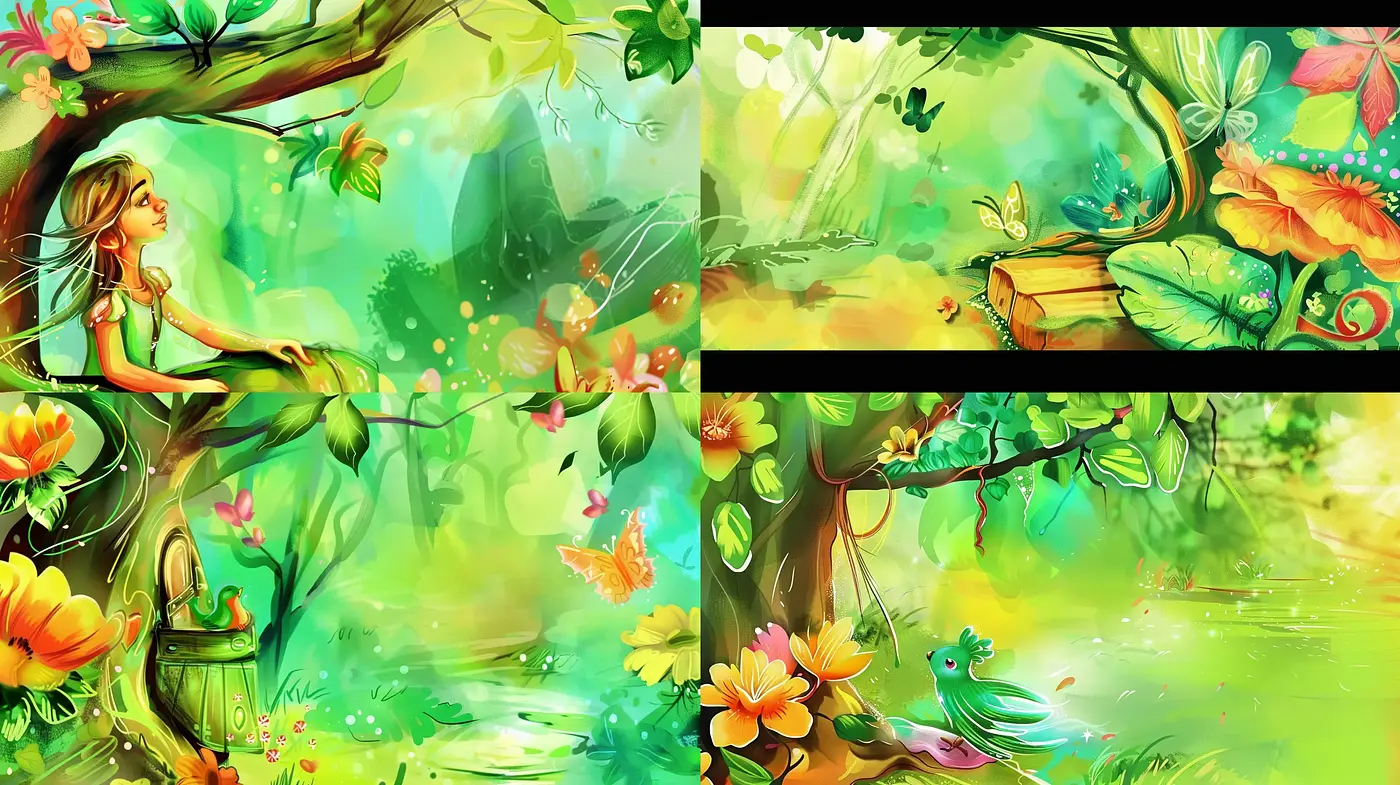 Enchanted Springtime Fusion: A Vivid and Whimsical Nature Dreamscape - Midjourney sref style