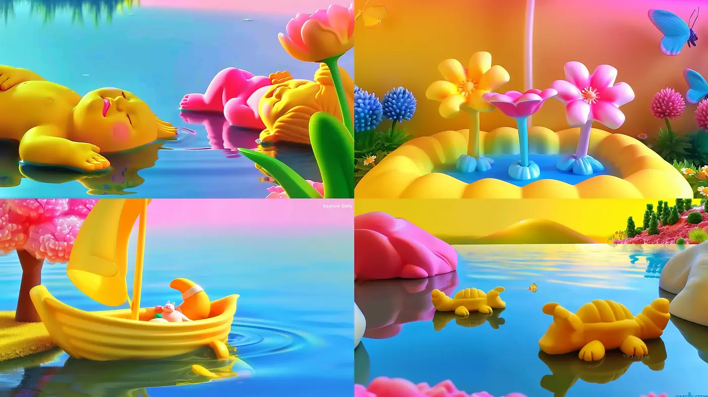 Saturated Dreamscape Fusion with a Whimsical Touch - Midjourney sref style