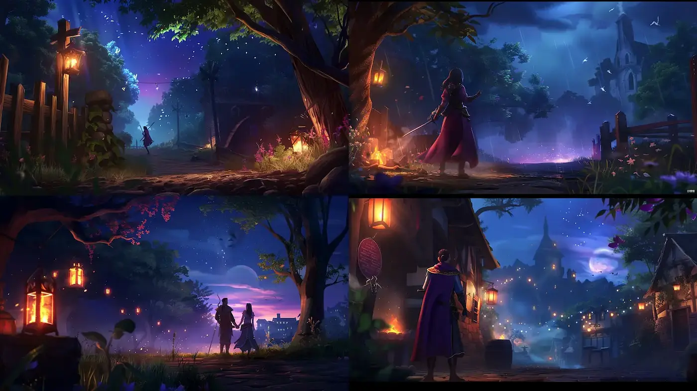 Enchanting Twilight Fantasy Landscapes with a Mystical Aura - Midjourney sref style