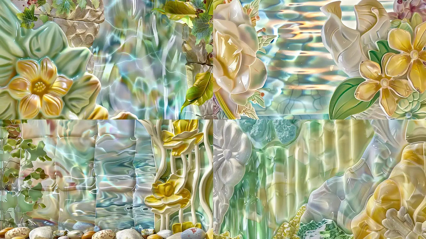 Luminous Floral Dreamscape in Digitized Impressionism - Midjourney sref style