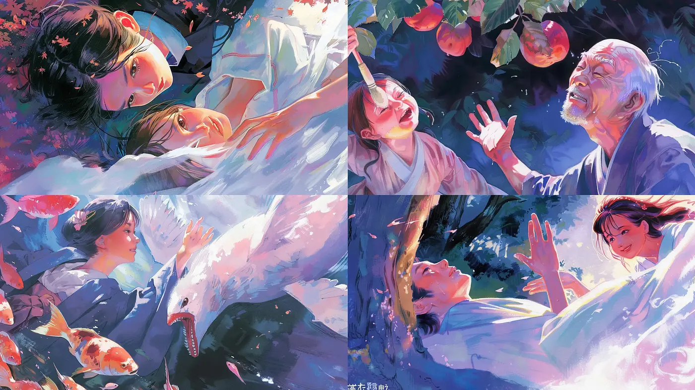 Luminous Dreamscape Fusion with Vivid Pastels and Ethereal Light - Midjourney sref style