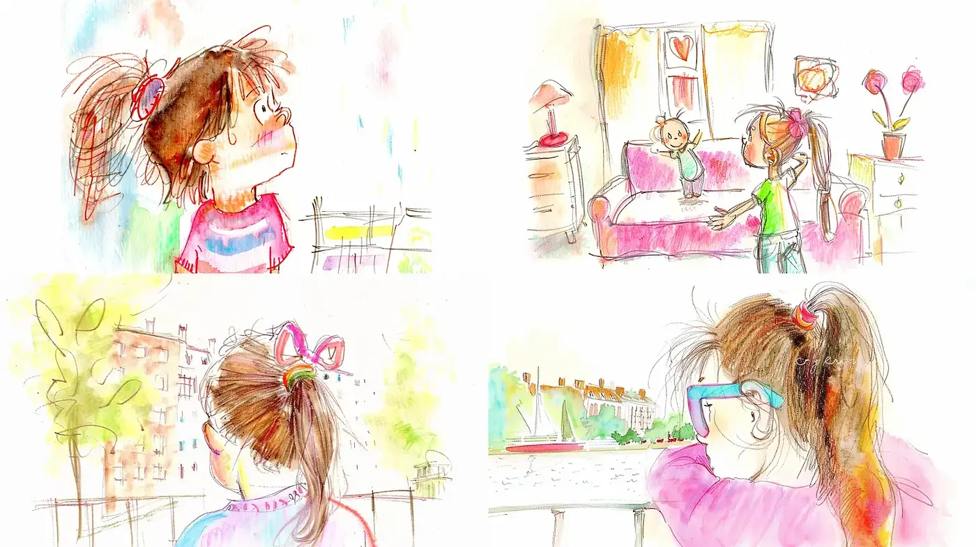 Playful and whimsical watercolor illustrations with nostalgic charm - Midjourney sref style